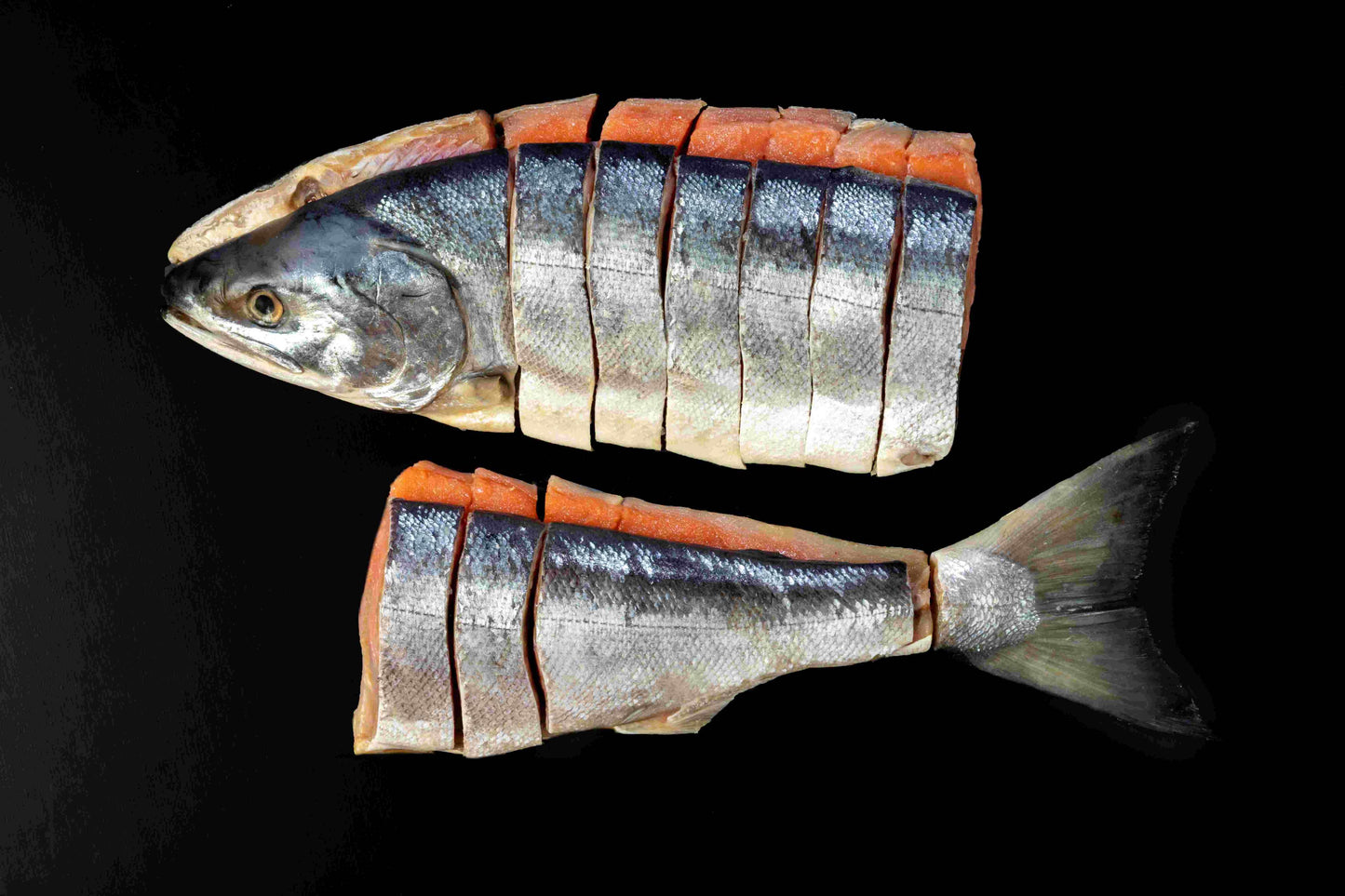 【迎春・新巻鮭】北海道産 秋鮭姿切身(中塩)送料無料.
